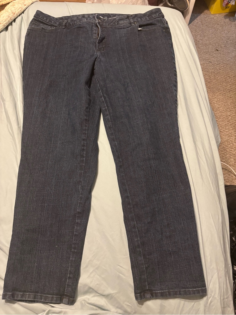 Liz Claiborne Classic Straight-Leg Dark Wash Jeans 18W